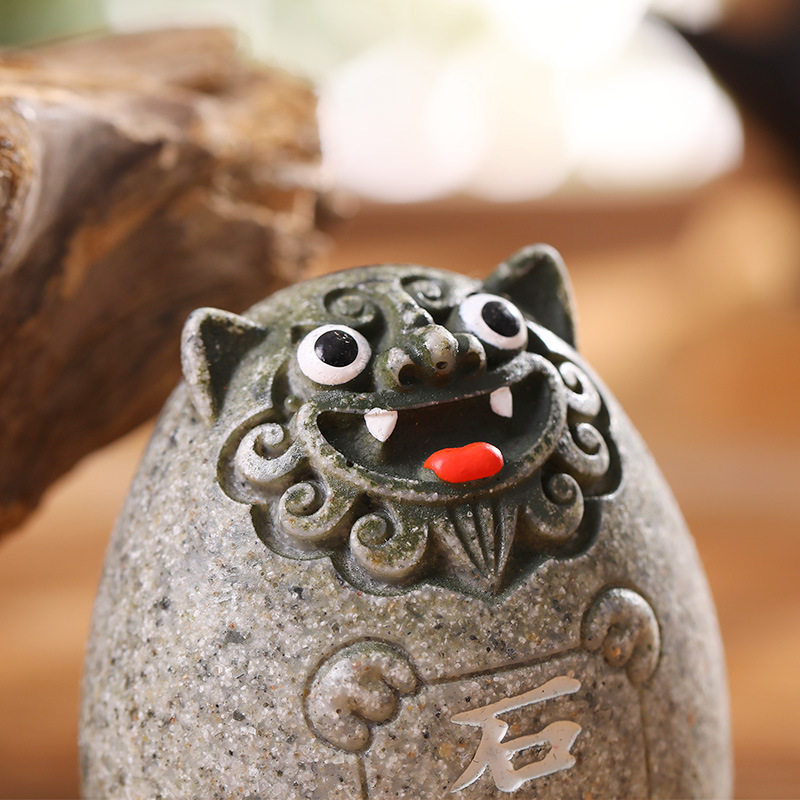 祈福平安石敢当狮子福态魔的家居摆件闽南金门摆件