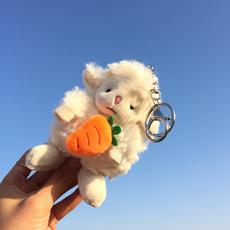 网红ins毛绒小绵羊书包挂饰小羊公仔玩偶可爱包挂件