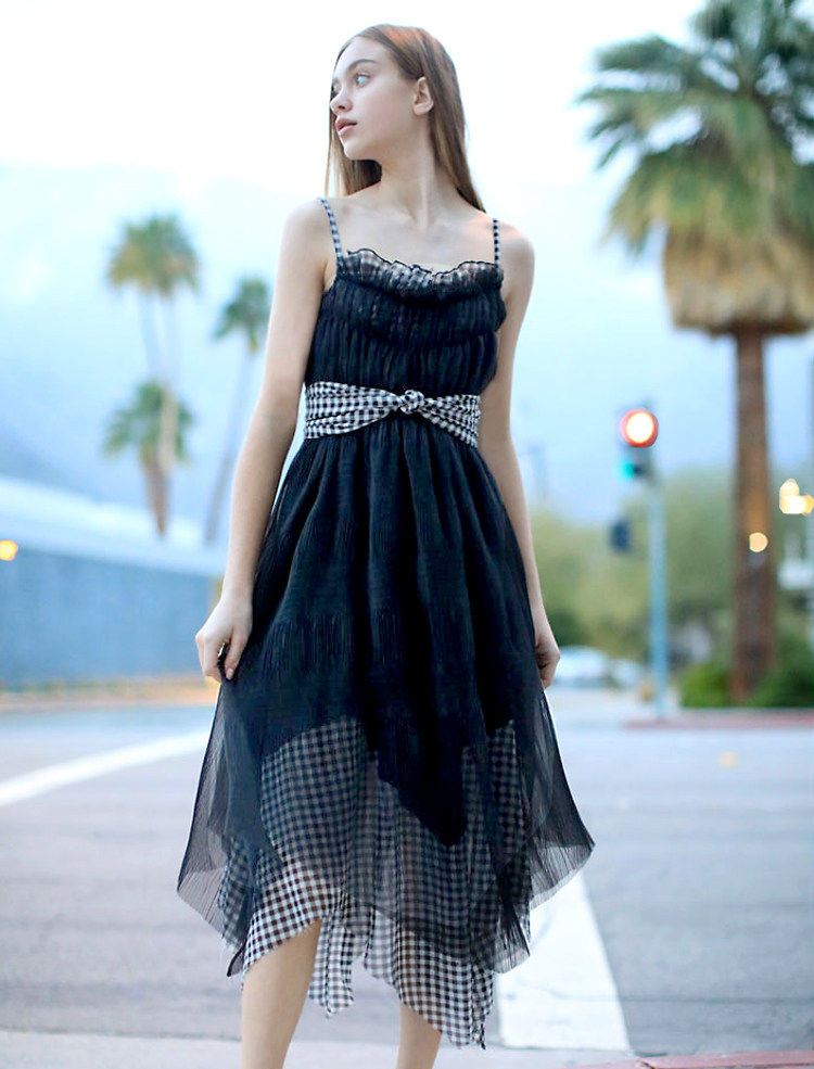 raynag芮纳1245原创花朵抽褶连衣裙连衣裙