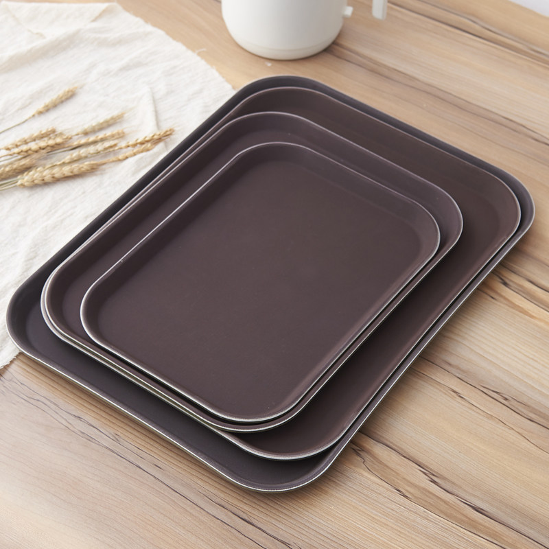 端菜酒店托盘长方形塑料超大防滑家用饭店专用盘