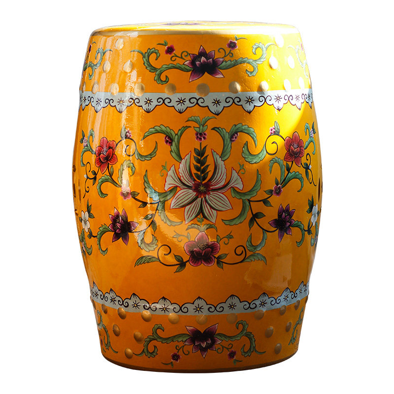 美式轻奢陶瓷鼓凳客厅茶几装饰摆件鼓墩