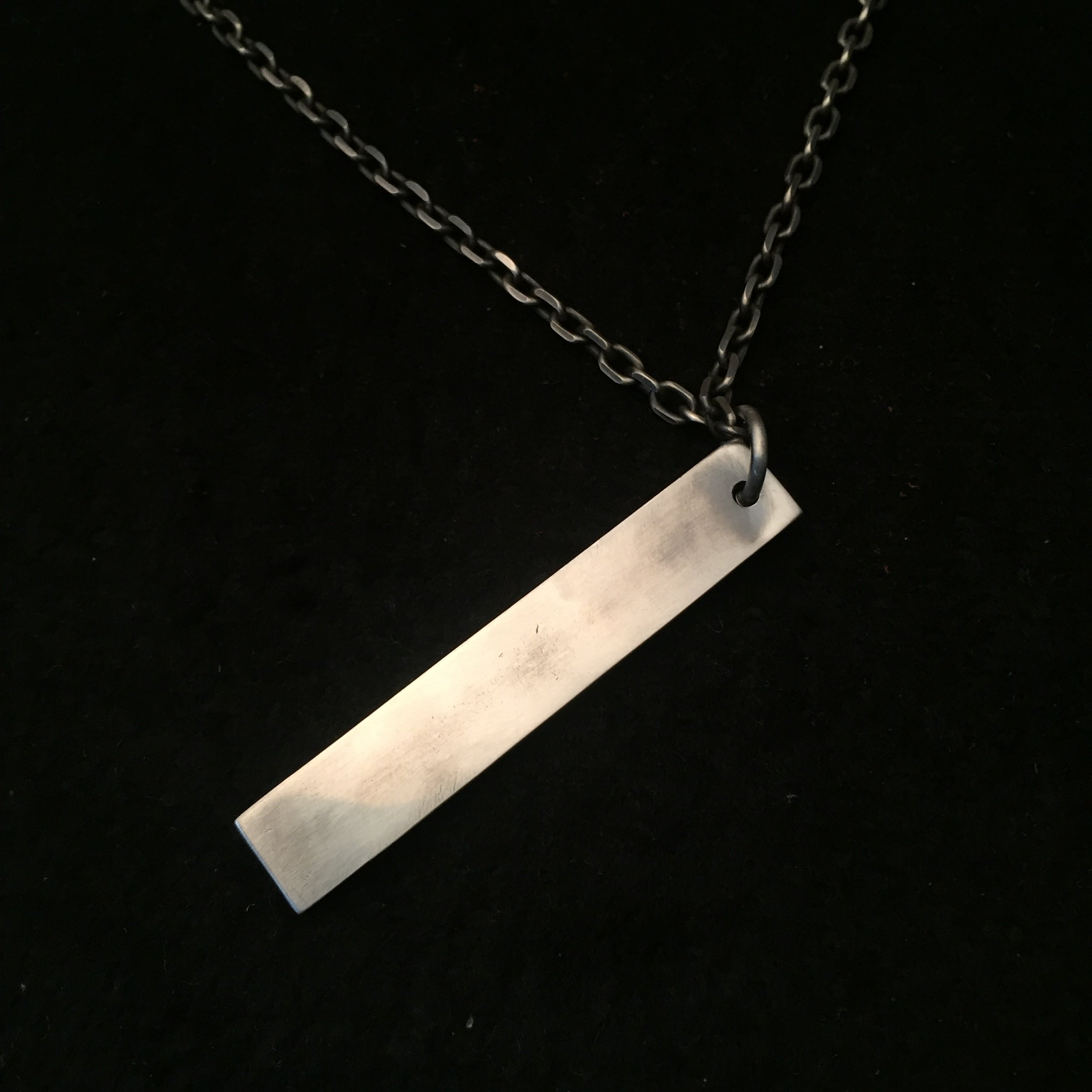 高山隆stoplight925纯银银条diy手工吊坠錾刻图案定制项坠