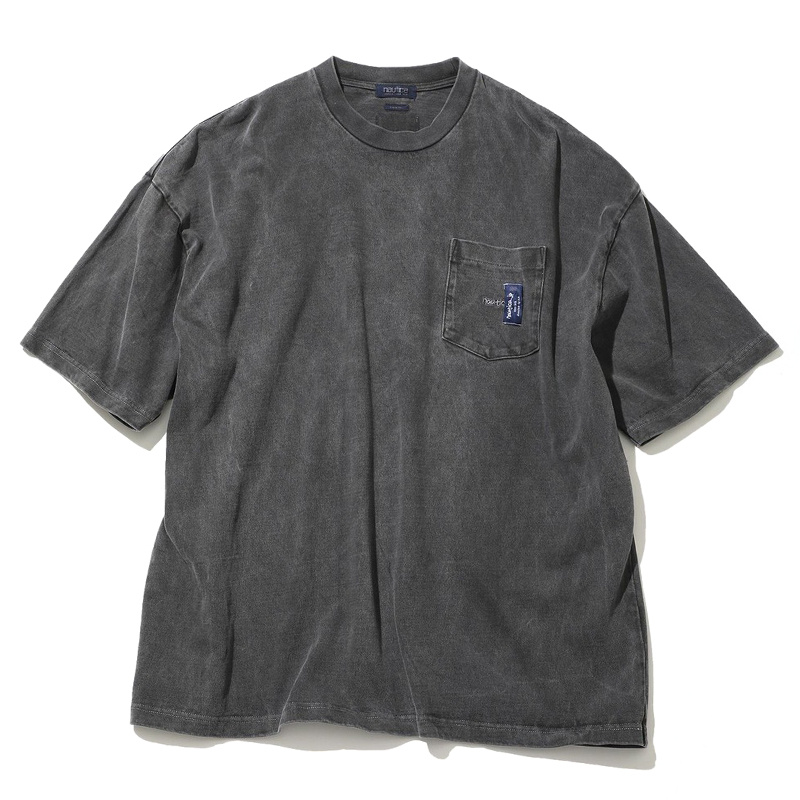 NAUTICA TOO HEAVY SS 22SS 长谷川水洗做旧 口袋宽松日系短袖T恤