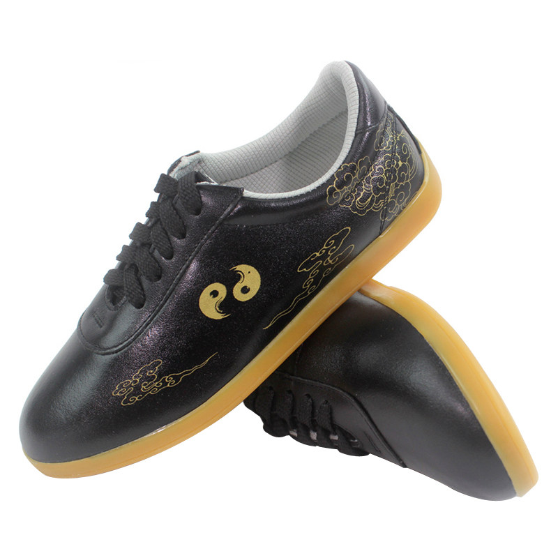 乔尚太极鞋头层牛皮练功牛筋真皮表演春季男女太极鞋