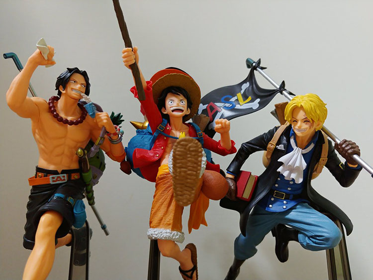 日本正品金猫海贼王dxf立式之三兄弟路飞萨博海贼王手办专区