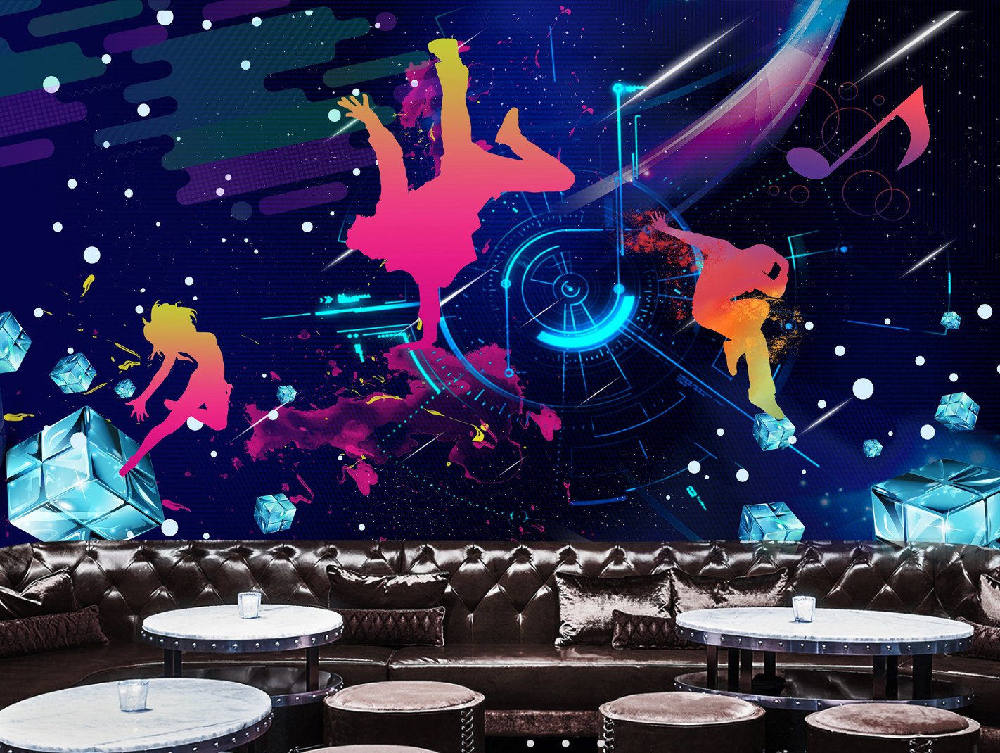 ktv墙纸自粘墙贴壁画贴纸壁纸背景墙墙面装饰墙贴