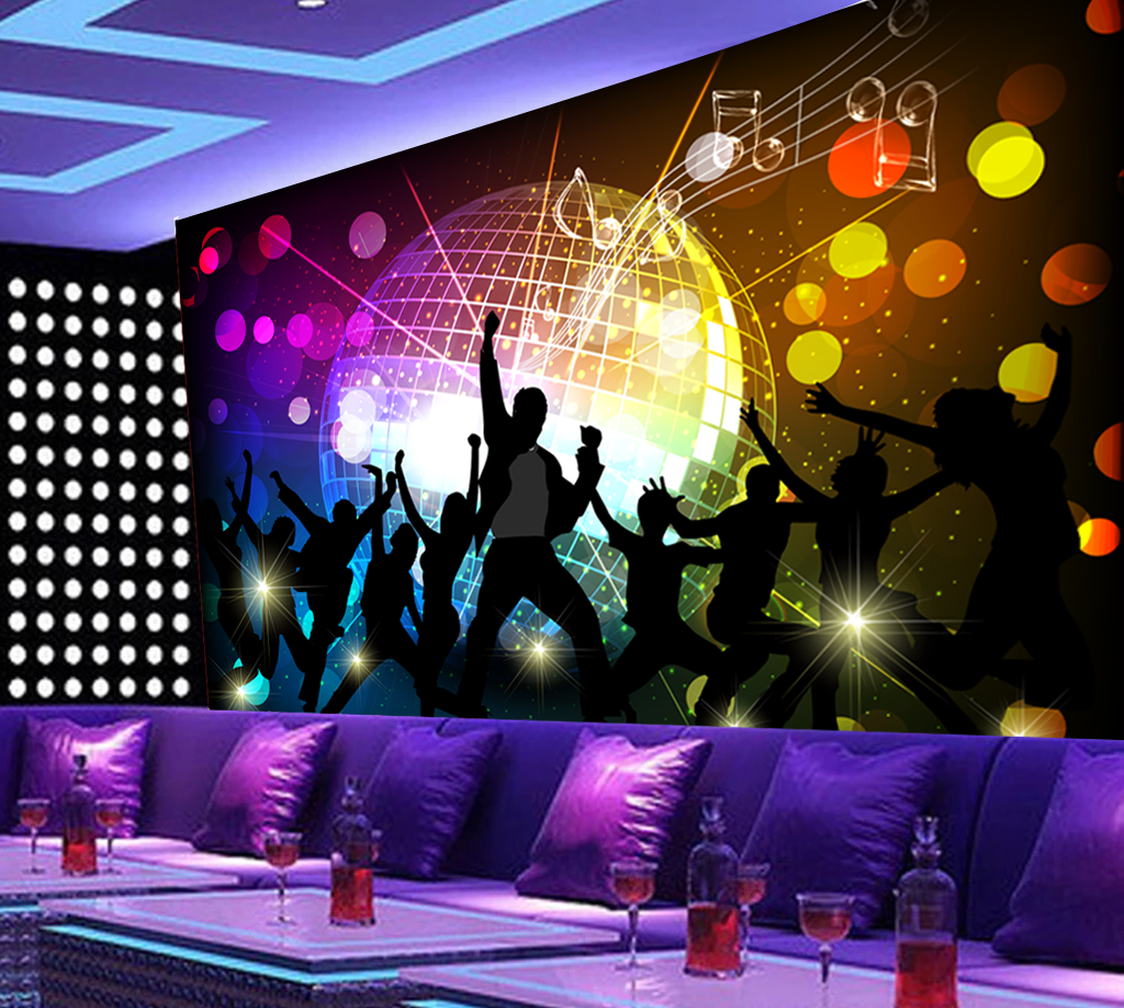 ktv壁画自粘墙画墙纸饭店主题包厢防水贴画墙贴