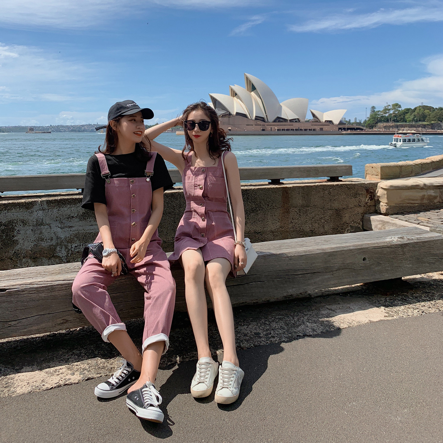 春装2019新款流行女装闺蜜装裙子韩版减龄背带裤牛仔连衣裙女春秋