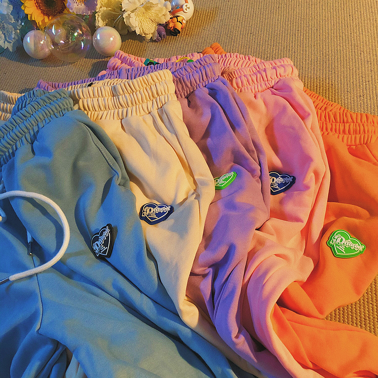 Daiwing 杂七杂八的日常 日系懒惰风纯色宽松直筒休闲运动长裤