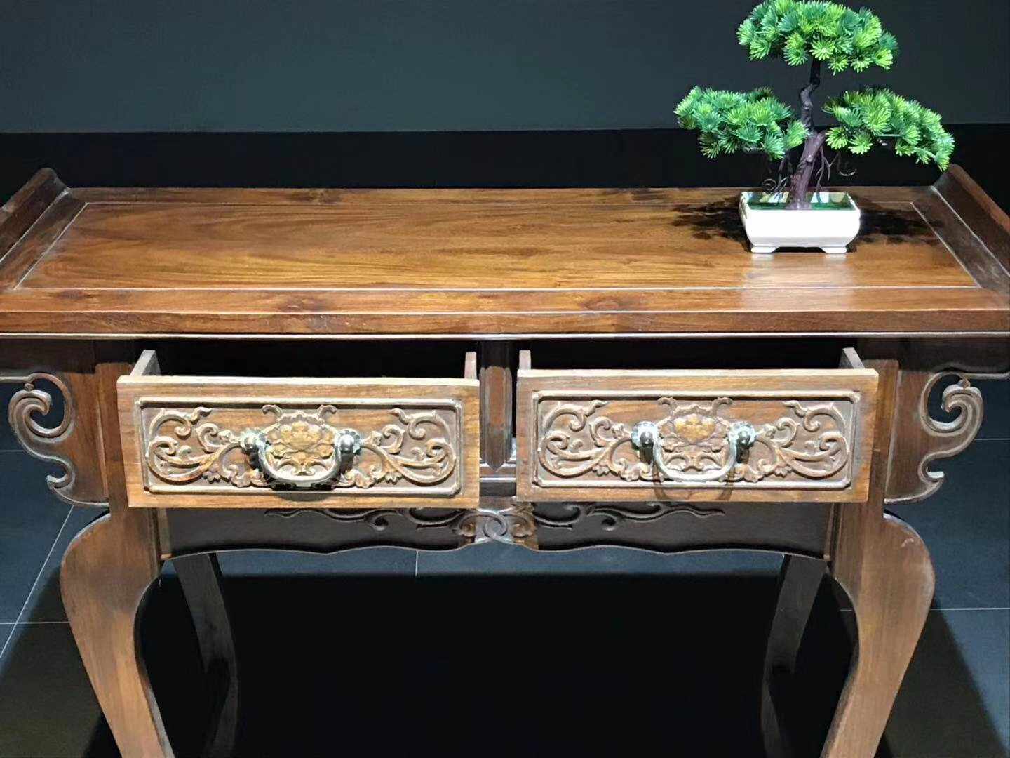 明清时期古典家具木器花梨抽屉供桌古董木艺古玩佛珠