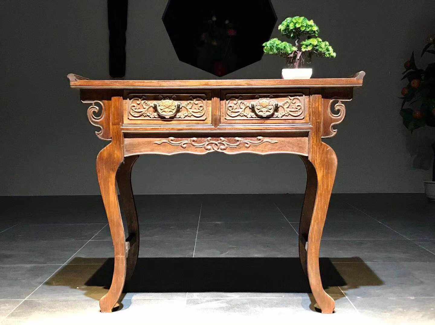 明清时期古典家具木器花梨抽屉供桌古董木艺古玩佛珠