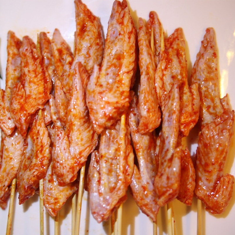 夏季烧烤鸡翅尖串冷冻bbq烧烤奥尔良翅中油炸鸡翅尖食材25串/包