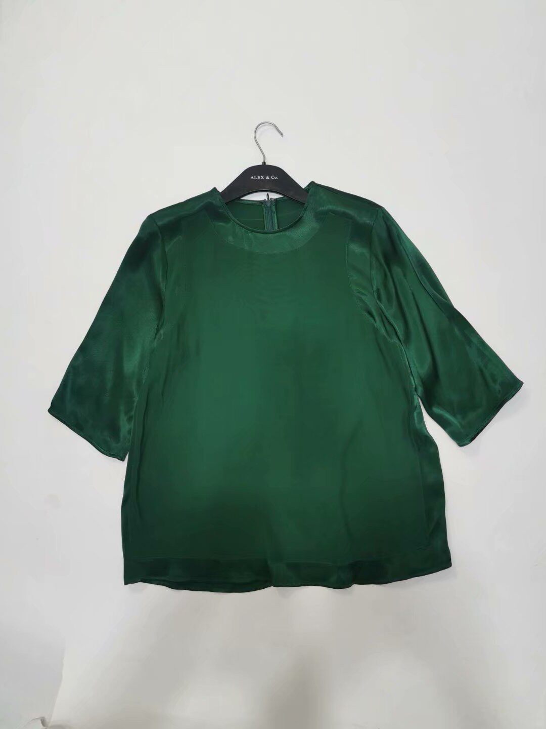 北欧丹麦奢品王妃最爱一线春秋醋酸纤维宽松中袖衬衫