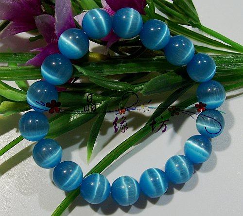 精美水晶饰品水晶手链蓝色猫眼石手链效应超强手链