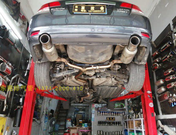 斯巴鲁力狮森林人排气管改装中尾双直排炮口跑车尾喉排气管