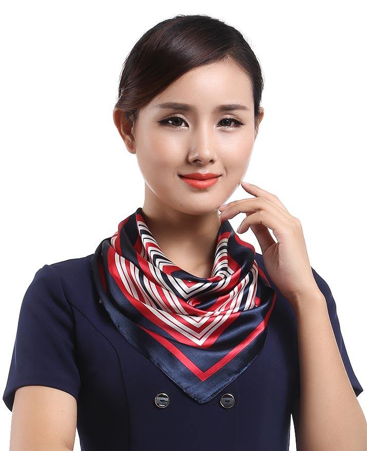 高档百搭柔滑缎面女丝巾装饰优雅围巾空姐冬天围巾