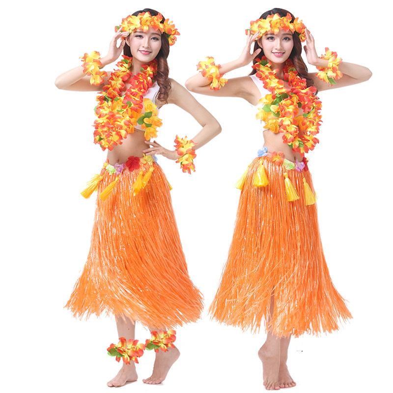 夏威夷草裙舞服装成人草裙加厚件套海草表演节日草裙舞套装