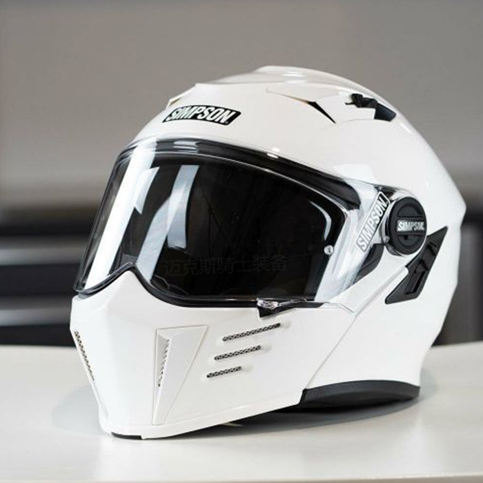 simpson辛普森mod bandit摩托车揭面盔哈雷机车双镜片防雾头盔男