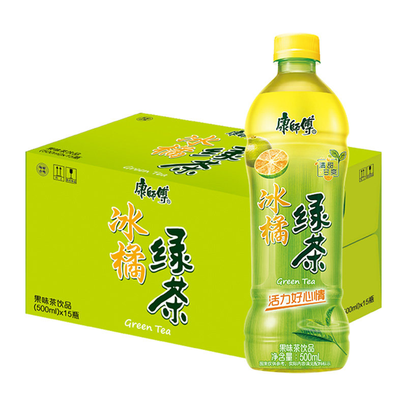 康师傅冰橘绿茶500ml15瓶茶饮料饮品整箱茶饮料