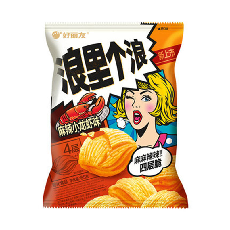 好丽友浪里个浪麻辣小龙虾味65g新口味食品零食小吃网红美食