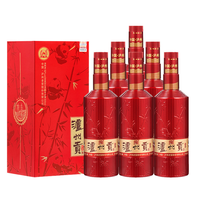 泸州老窖泸州贡红耀52度纯粮酒500ml*6瓶