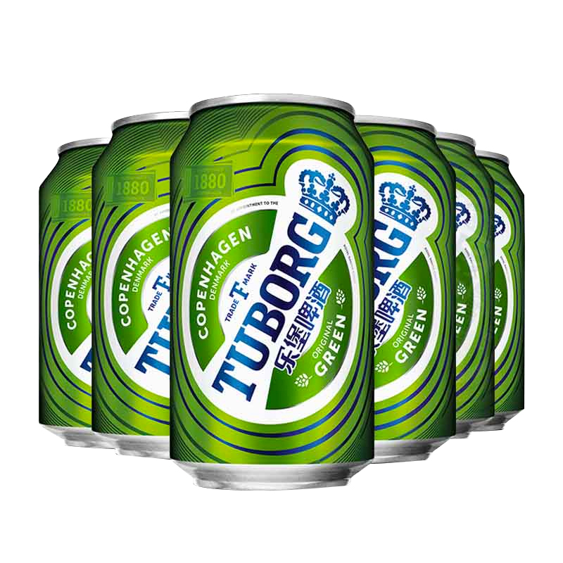 啤酒乐堡tuborg330ml6罐嘉士官方清爽型拉格小麦啤酒