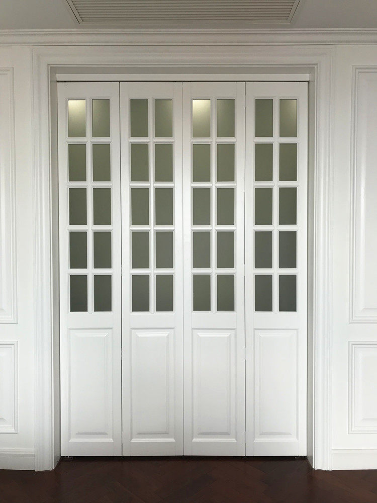 圣德科实木格子玻璃折叠厨房卫生间客厅书房吊轨卧室门