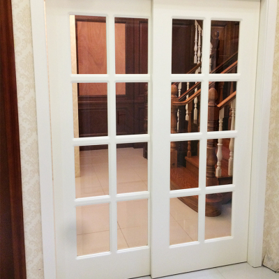 实木复合室内套装烤漆门厨房餐厅玻璃吊轨趟门推拉移门无下轨家用