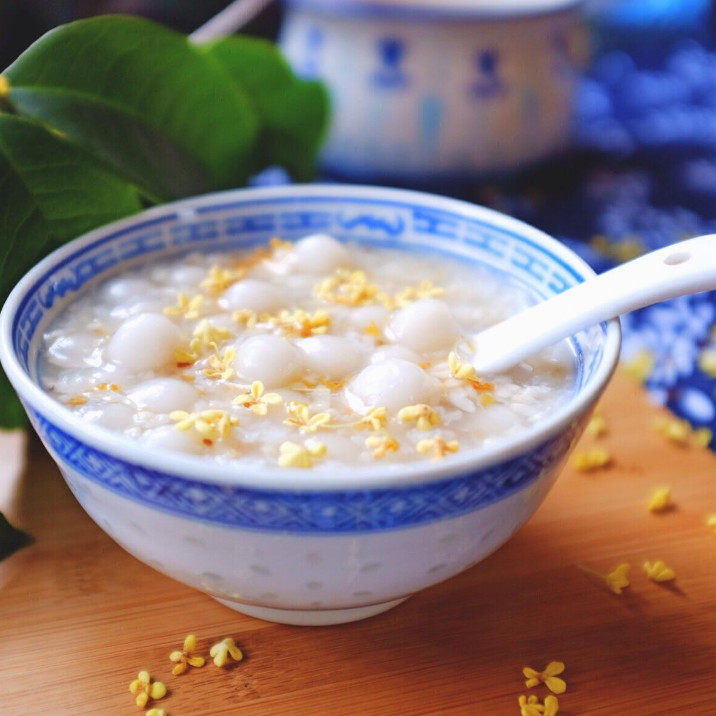 圆子宁波无馅小圆桂花酒酿甜品原料水煮元宵汤圆