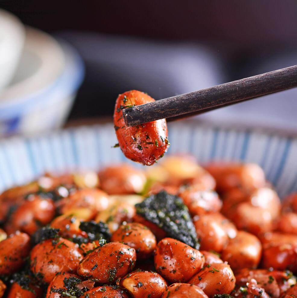 宁波产建峰牌海苔罐头苔条花生米