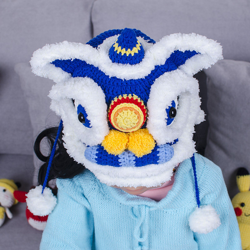 醒狮成品礼物幼童婴儿帽子虎头新年男童diy帽子