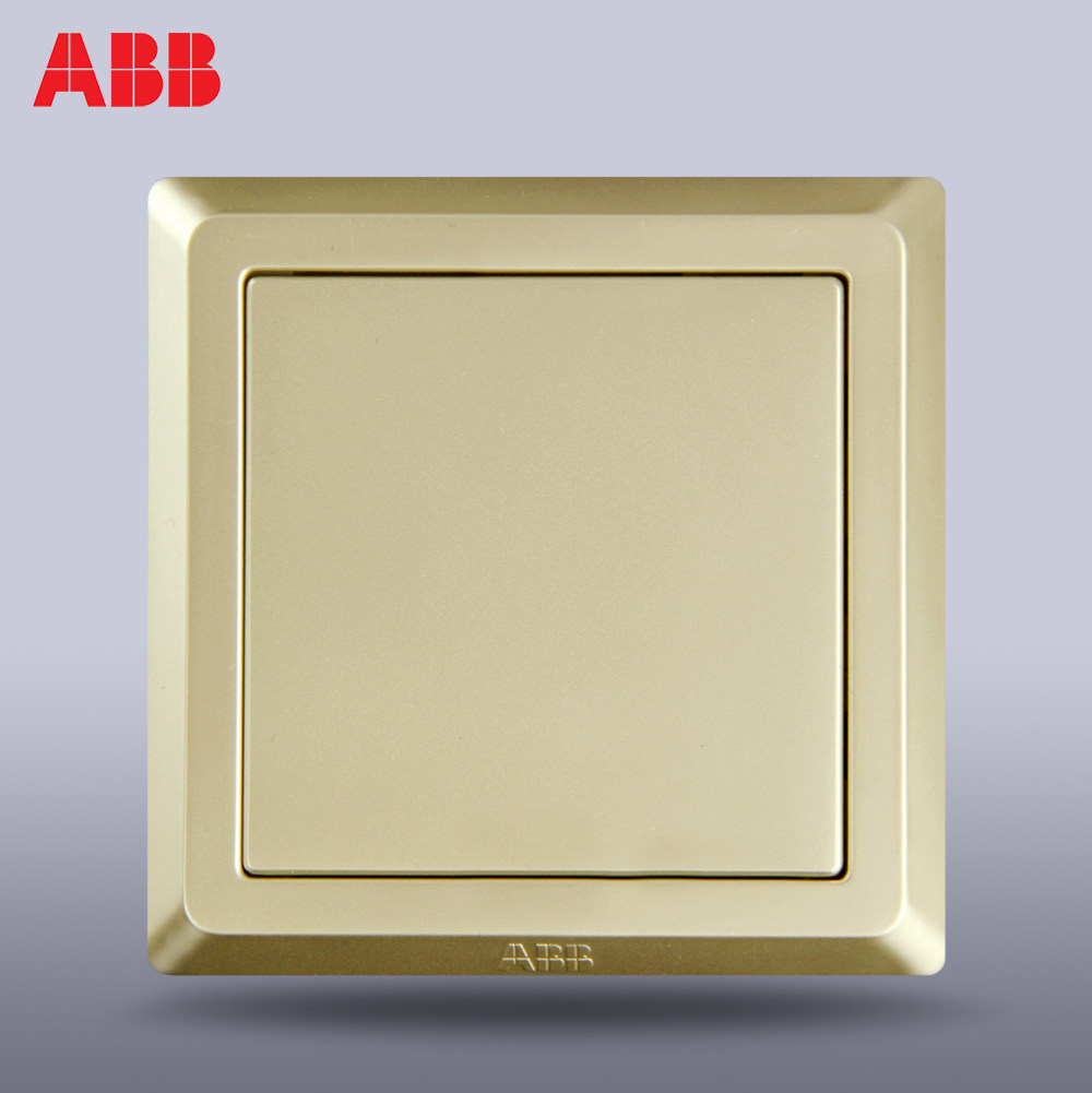 面板abb开关插座德逸珍珠金色空白光板ae504-pg单控开关