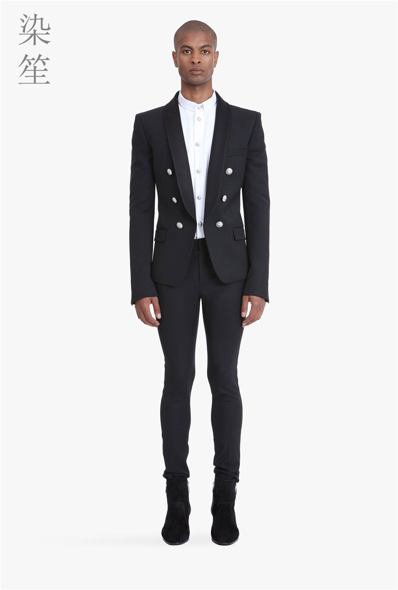 双排哔叽毛哔叽风马海军装西装定制正装西服青果西服
