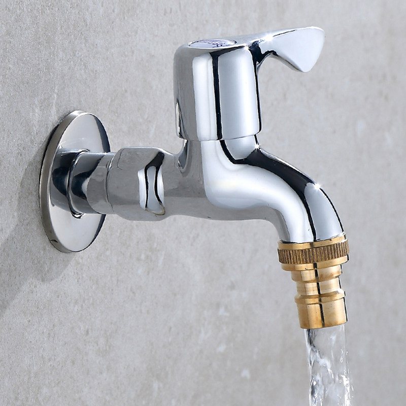 全铜洗衣机水龙头双出水快开不锈钢拖把池加长过滤网嘴龙头