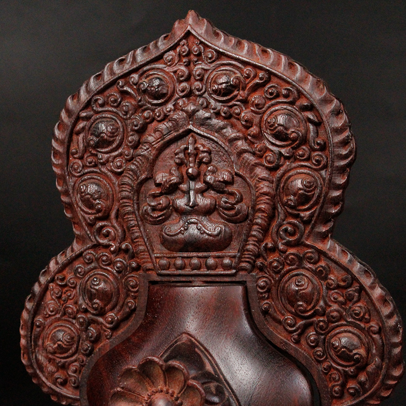 朵玛西藏藏传法器佛教教堂供品手工艺檀木供佛摆件