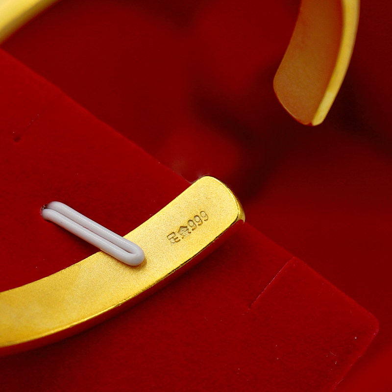 新款祥云手镯女士刻999钢印越南镀金24k黄金开口网红沙金饰品