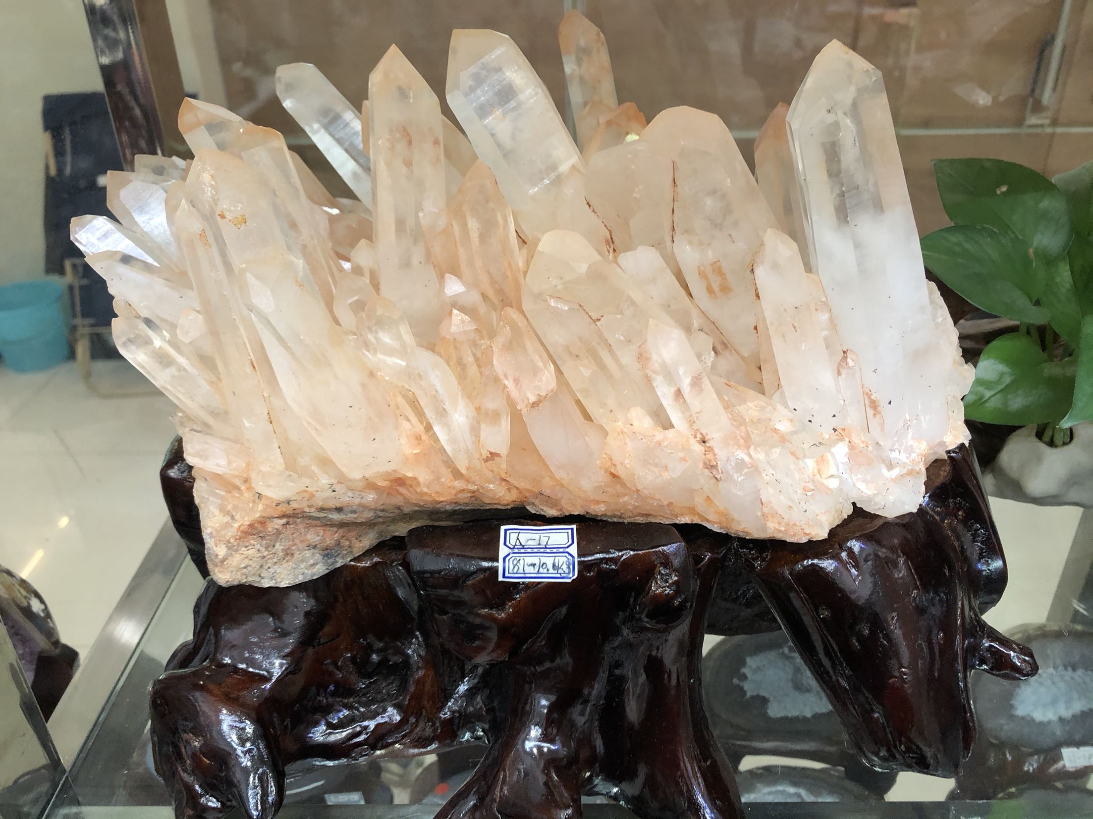 天然水晶罕见摆件28cm106水晶花天然水晶天然水大白原石摆件