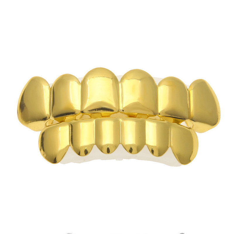 欧美真金牙齿嘻哈金牙自杀小队小丑同款炫酷其它首饰