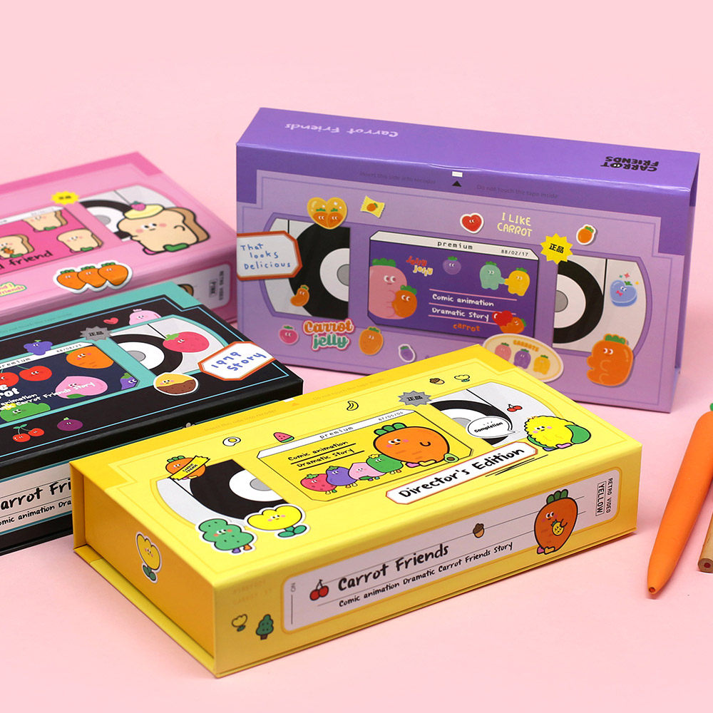 韩国pinkfoot创意可爱卡通纸质文具盒学生大容量笔盒文具盒