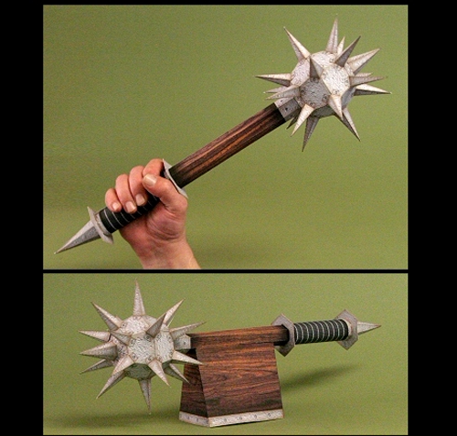 纸模制作diy手工作业益智玩具古代兵器流星狼牙其他模型