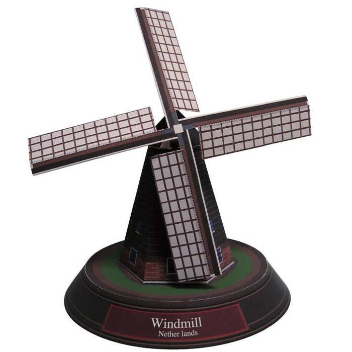 模型制作diy手工作业益智玩具仿真荷兰风车场景3d其他模型