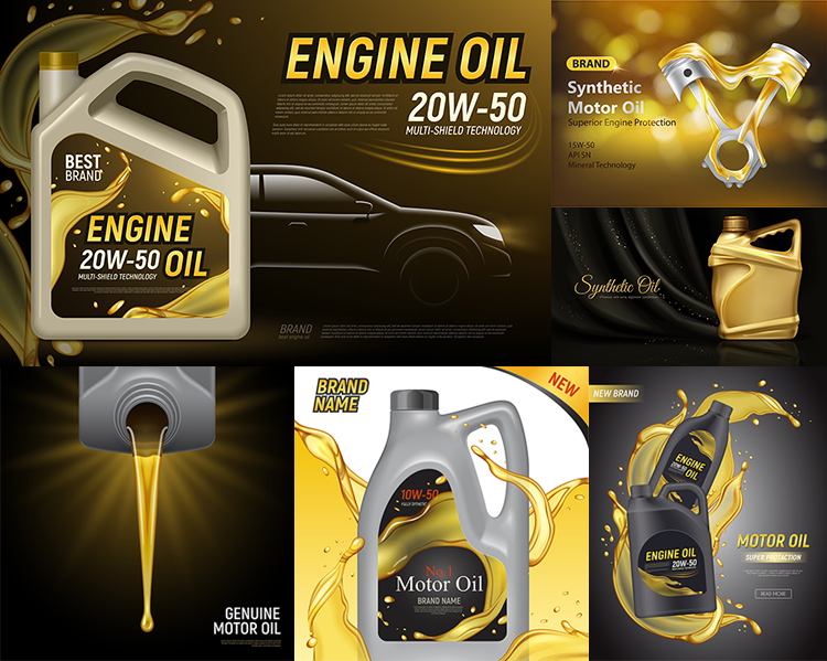 机油海报ai矢量素材发动机润滑油engineoil宣传设计素材