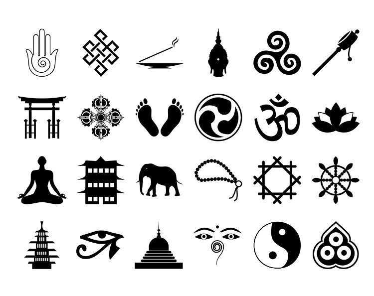 佛教元素图标ai矢量素材中国国风八卦阴阳设计素材