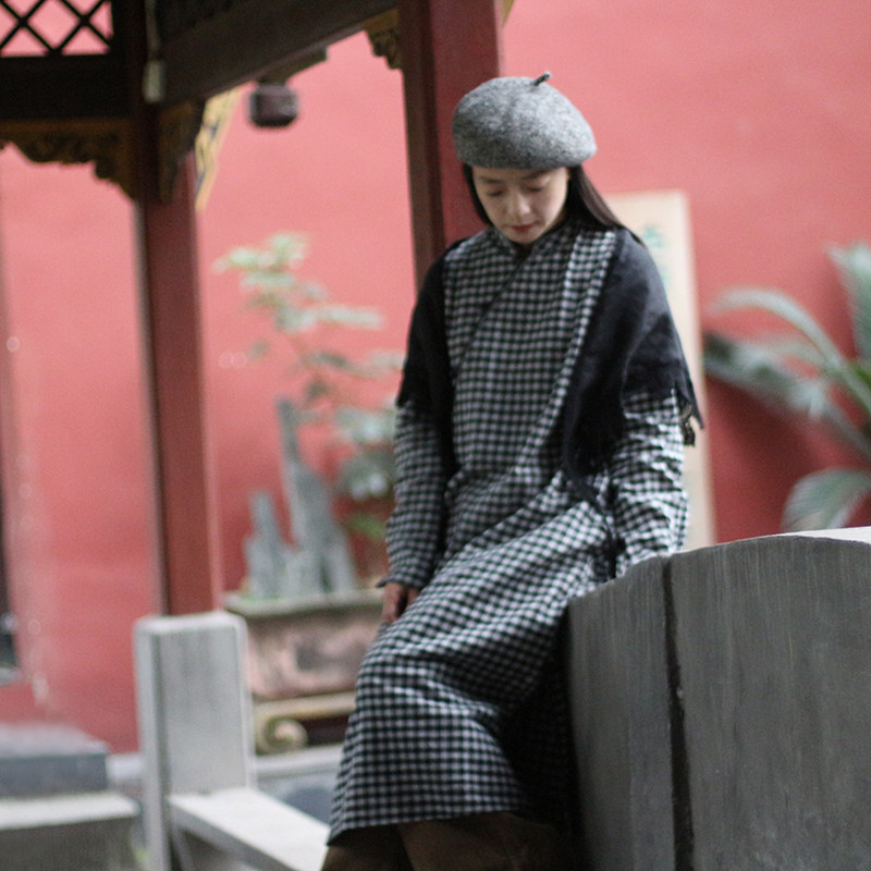 蝶花蕙带蕾丝亚麻披肩民国怀旧复古中式围巾