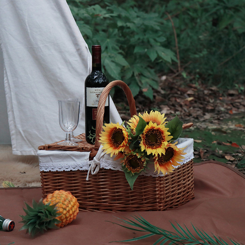 向日葵仿真花束高档手工假花摆件手捧野餐拍照仿真花