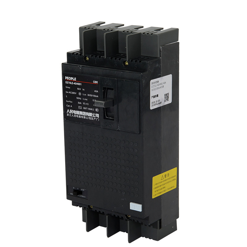 漏电dz15le保护器三相四线1004901塑壳断路器3901人民电器漏电保护器