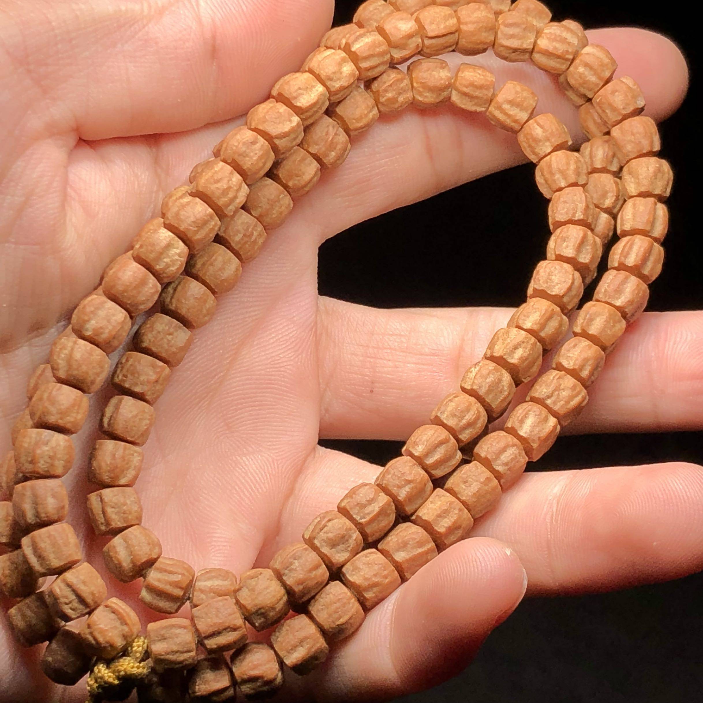 百香热振寺柏香108颗手链高密红皮菩提手持籽手串佛珠