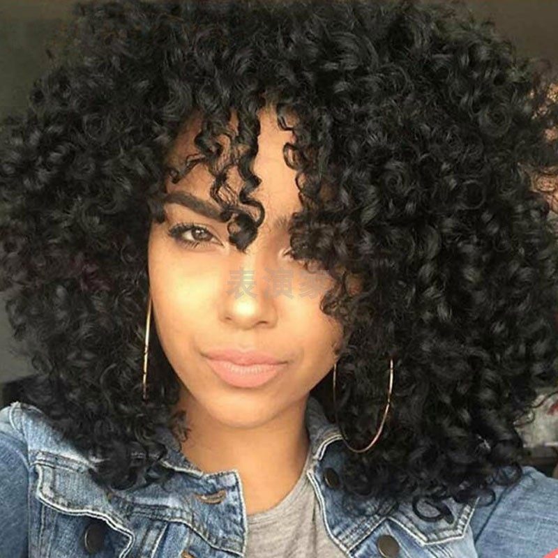 非洲欧美短发黑人假发女小卷爆炸爆炸头头套玉米日常整顶假发