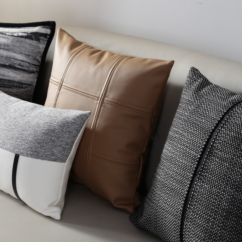 样板间咖简约现代抱枕沙发背包床品装饰高档靠垫