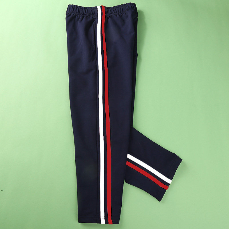 儿童藏蓝蓝色校服裤子小学生红白深蓝女童春秋裤子